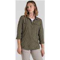 Craghoppers Women's Nosilife Adventure' Long Sleeved Shirt With Insect Repellent Technology in Bottle Green | Size: 16