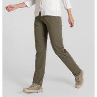 Craghoppers Women's 'Nosilife Pro' Zip-Off Ant Insect Walking Trousers in Dark Green | Size: 14