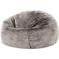 icon Unicorn Patterned Beanbag, Faux Fur in Light Grey