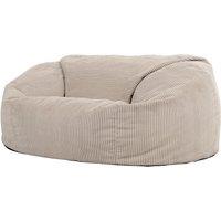 icon Soul Giant Corduroy Bean Bag Charcoal Grey 2-Seater Bean Bag Chair in Natural