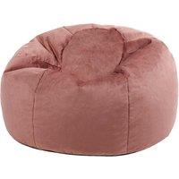 icon Kingston Classic Velvet Bean Bag Chair Ochre Yellow Bean Bags in Light Pink
