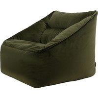 icon Natalia Velvet Adults Bean Bag Armchair, Ready Filled Large Beanbag Dusk Pink in Olive