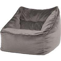 icon Natalia Velvet Adults Bean Bag Armchair, Ready Filled Large Beanbag Dusk Pink in Charcoal