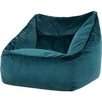 icon Natalia Velvet Adults Bean Bag Armchair, Ready Filled Large Beanbag Dusk Pink in Teal