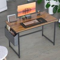 Rafaelo Mobilia Industrial Computer Desk With Storage Bag in Brown