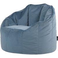 icon Sirena Scallop Chair Bean Bag Charcoal Grey Velvet Bean Bags in Light Blue