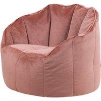 icon Sirena Scallop Chair Bean Bag Charcoal Grey Velvet Bean Bags in Light Pink