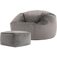 icon Kingston Classic Velvet Bean Bag Chair & Pouffe Pink Bean Bag Chair in Charcoal