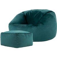 icon Kingston Classic Velvet Bean Bag Chair & Pouffe Pink Bean Bag Chair in Teal
