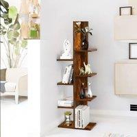 Rafaelo Mobilia Industrial 8 Tier Free-Standing Tree Display Stand in Dark Brown