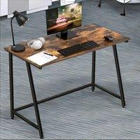 Rafaelo Mobilia Industrial Rustic Computer Desk 100CM Wide in Brown