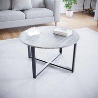 Home Discount Vida Designs Brooklyn Round Coffee Table Living Room Solid Wood Metal Legs Furniture 470 x 880 x 880 mm in Grey