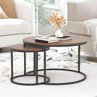 Rafaelo Mobilia Set Of Round Nesting Tables Industrial in Brown