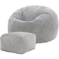 icon Kingston Bean Bag & Footstool Jumbo Cord Bundle in Light Grey