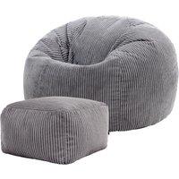 icon Kingston Bean Bag & Footstool Jumbo Cord Bundle in Charcoal