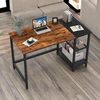 Rafaelo Mobilia Industrial Writing Desk With 2 Shelves Rustic Brown