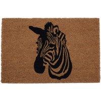 Orsina Zebra Face Doormat in Brown | Size: 100 cm diameter