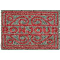Orsina Neon Bonjour Coir Doormat in Red | Size: 100 cm diameter