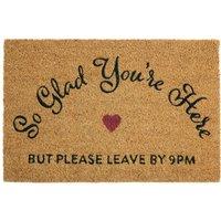 Orsina So Glad You Are Here Doormat in Natural | Size: 100 cm diameter