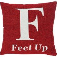 Orsina Feet Up Words Cushion in Red