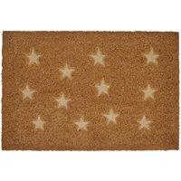 Orsina Star embossed coir doormat in Brown | Size: 100 cm diameter