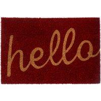 Orsina Red Hello Coir Doormat | Size: 100 cm diameter