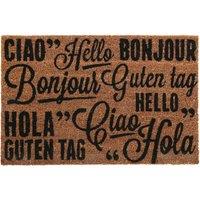 Orsina Greetings Doormat in Brown | Size: 100 cm diameter