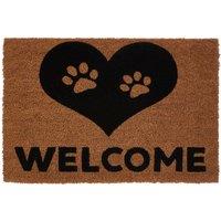 Orsina Filta Paw Heart Doormat in Natural | Size: 100 cm diameter