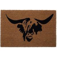 Orsina Highland Cow Doormat in Brown | Size: 100 cm diameter