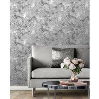 Muriva Elixir Marbled Geometric Wallpaper Roll in Silver