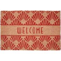 Orsina Welcome Doormat With Geometric Pattern, Art Deco Rug, Rectangular Dusk Pink Doormat, Rug For Outdoor Use | Size: 100 cm diameter