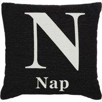 Orsina Nap Words Black Cushion