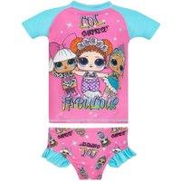 LOL Surprise Girl's Rash Guard Swim Set in Pink | Size: 4-5 Years
