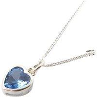 Harfi Women's Mini Heart Blue Topaz December Birthstone Necklace | Size: 18 inches