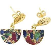 Harfi Women's Statement Ruby Sapphire Emerald Gemstone Earrings
