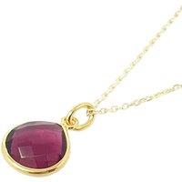 Harfi Women's Ruby July Birthstone Gold Plated Pendant Charm Necklace in Red | Size: 18 inches