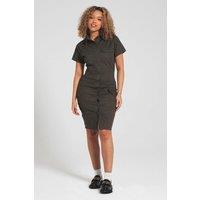 Bench Women's 'Perse' Cotton Blend Short Sleeve Cargo Dress in Khaki | Size: 14