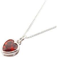 Harfi Women's Mini Heart Silver Garnet January Birthstone Necklace in Red | Size: 18 inches