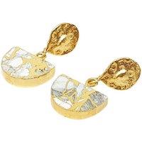 Harfi Women's Herkimer Diamond April Birthstone Statement Earrings in Gold