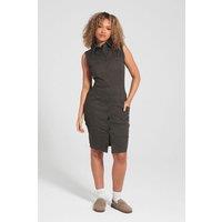 Bench Women's 'Menti' Cotton Blend Sleeveless Cargo Dress in Khaki | Size: 10