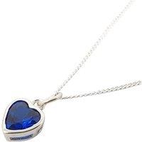 Harfi Women's Mini Heart Sapphire September Birthstone Necklace in Blue | Size: 18 inches
