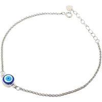 Harfi Women's Turkish Evil Eye Friendship Sterling Silver Bracelet in Blue