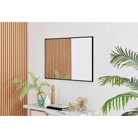 FurnitureboxUK Emma Small 100x66cm Framed Rectangular Vertical Living Room Hallway Wall Mirror in Black | Size: 100x66 cm