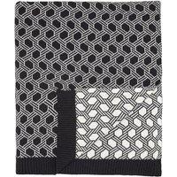 Ted Baker 'Geo Knit' Cotton Throw in Black | Size: 150 cm x 200 cm