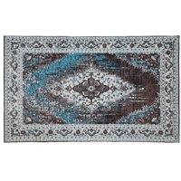 Orsina Bosie Morvi Large Jacquard Woven Rug in Blue | Size: 100 cm diameter
