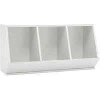 H&O Direct Stackable Open Toy Clothing Book Storage Manager in White