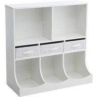 3-Tier Open Style Toy and Book Storage Cabinet