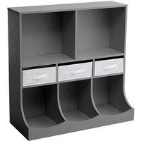 H&O Direct 3-Tier Open Style Toy & Book Storage Cabinet in Black