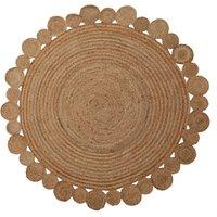 Orsina Bosie Demir Large Jute Rug in Brown | Size: 100 cm diameter