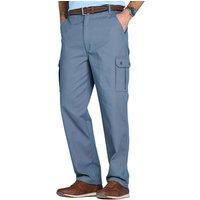 Chums Men's Cotton Cargo-Style Trousers in Mid Blue | Size: 46L
